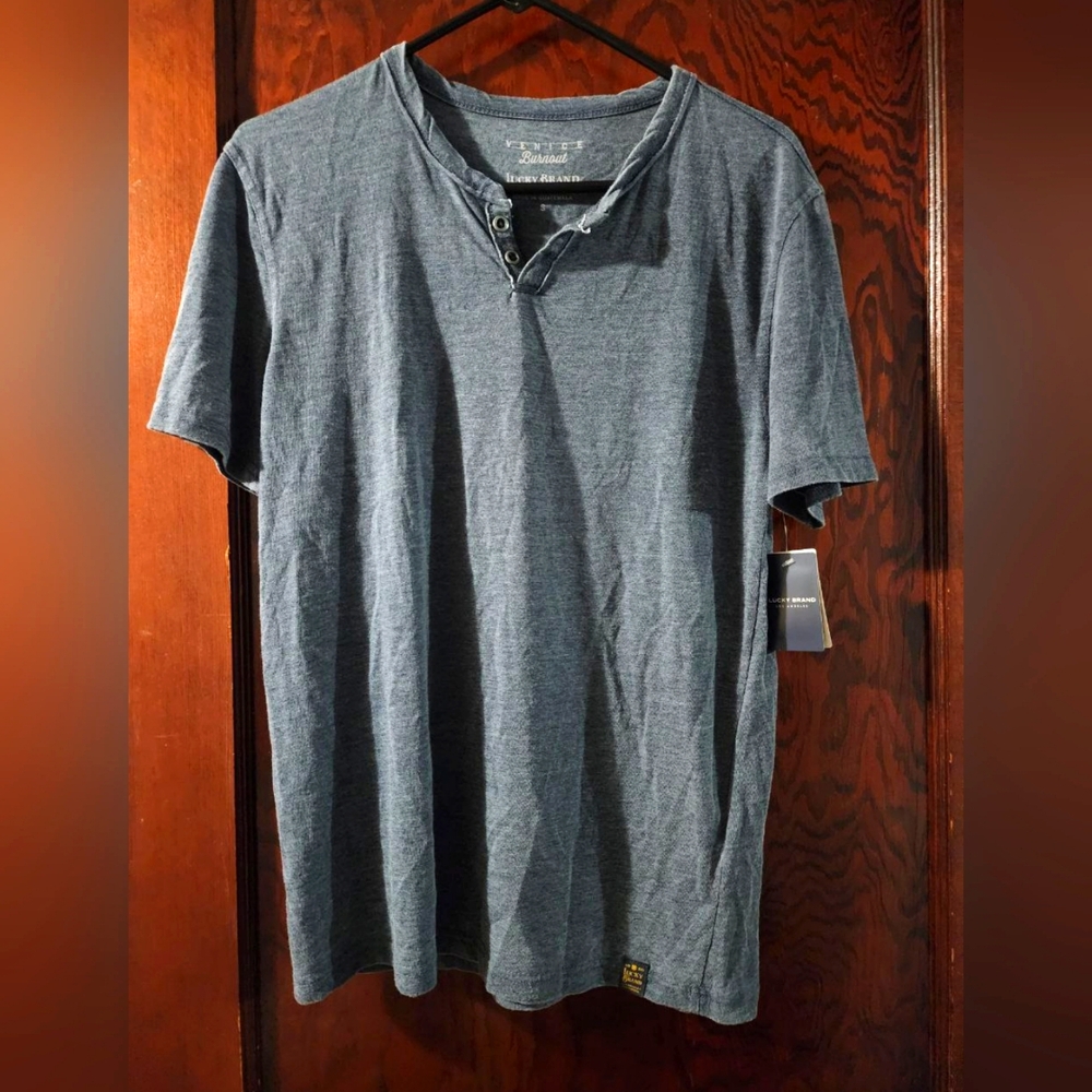 Lucky Brand Blue Short Sleeve Tee Vintage Wash